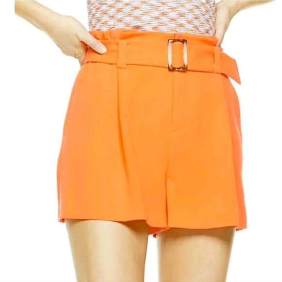 Nine West Orange Paper Bag Belted Shorts Size XXL - Picture 2 of 6